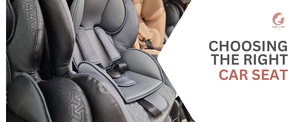 A picture showing different car seats and how you can choose the correct one. 