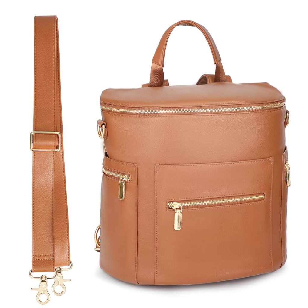The Luxe Leather Option: Miss Fong Leather Diaper Bag Backpack